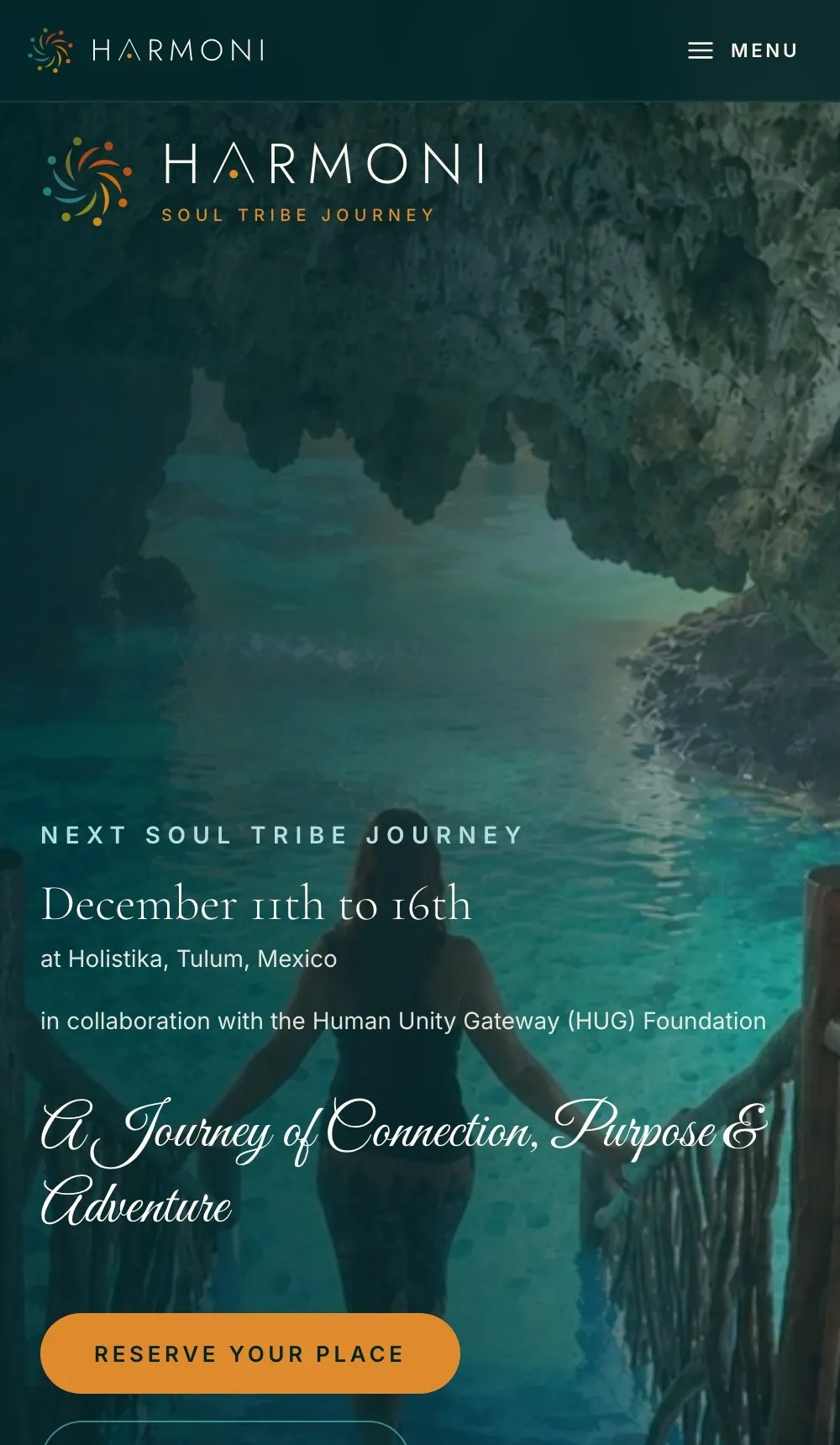 The same Harmoni Journeys page on a phone.